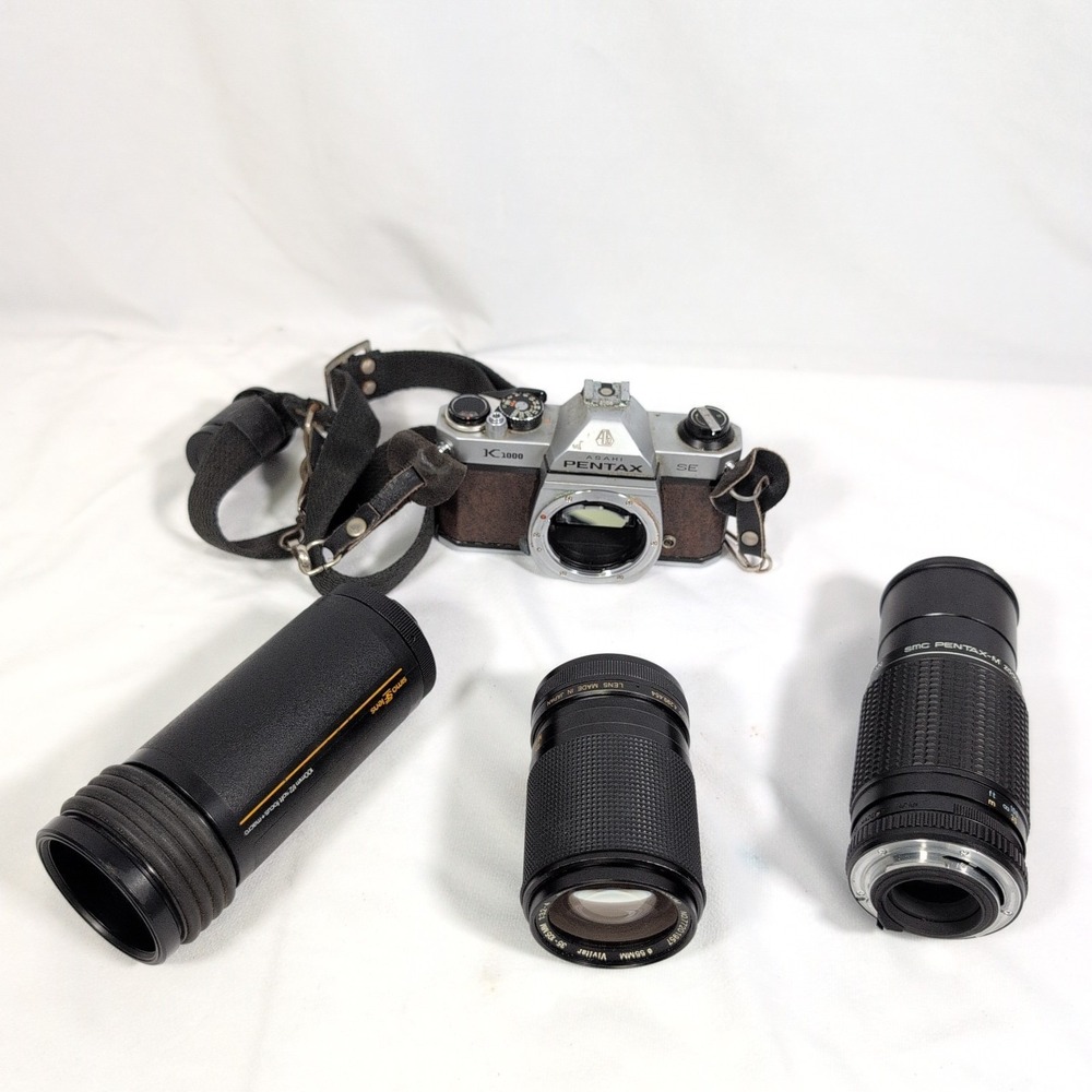 K1000 PENTAX Special SE Edition 35mm Manual Focus Camera w multiple lens